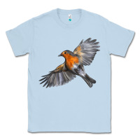 Dusty Blue Flying American Robin Classic Tee - LillyAllenDesigns