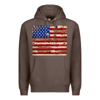 Coffee American flag leopard cowhide Premium Hoodie - JahusDesignShop