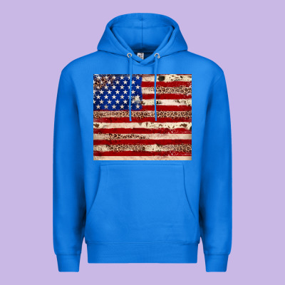 American Flag Leopard Cowhide Premium Hoodie Designed By Jahusdesignshop