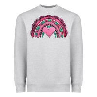 Heather Grey valentines day pink gemstones rainbow Heavyweight Sweatshirt - Jasminsmagicworld