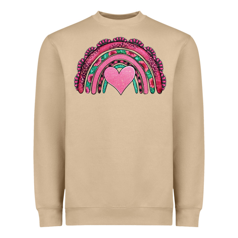 Valentines Day Pink Gemstones Rainbow Heavyweight Sweatshirt by Jasminsmagicworld | Teevron