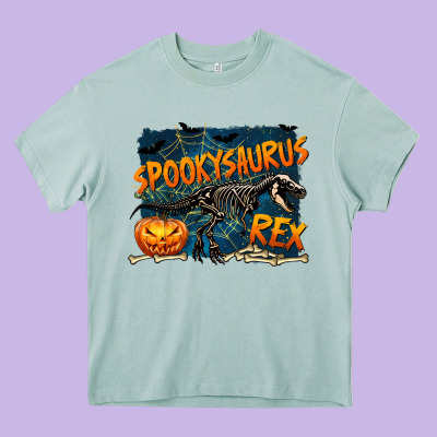 Spooky Saurus Rex Heavy Core Tee Designed By Texasbilliewilder