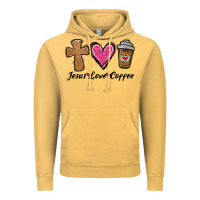Vintage Mustard jesus love coffee Vintage Hoodie - Jasminsmagicworld