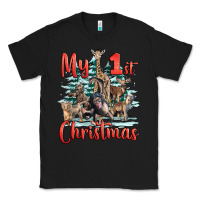 Black my first christmas baby safari animals Classic Tee - LillyAllenDesigns