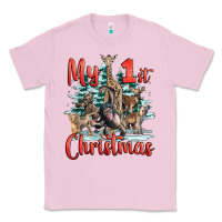 Bubblegum Pink my first christmas baby safari animals Classic Tee - LillyAllenDesigns
