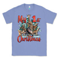 Colony Blue my first christmas baby safari animals Classic Tee - LillyAllenDesigns