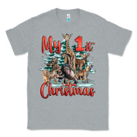 Heather Grey my first christmas baby safari animals Classic Tee - LillyAllenDesigns