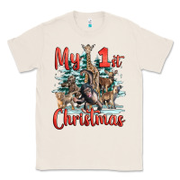 My First Christmas Baby Safari Animals Classic Tee | Teevron