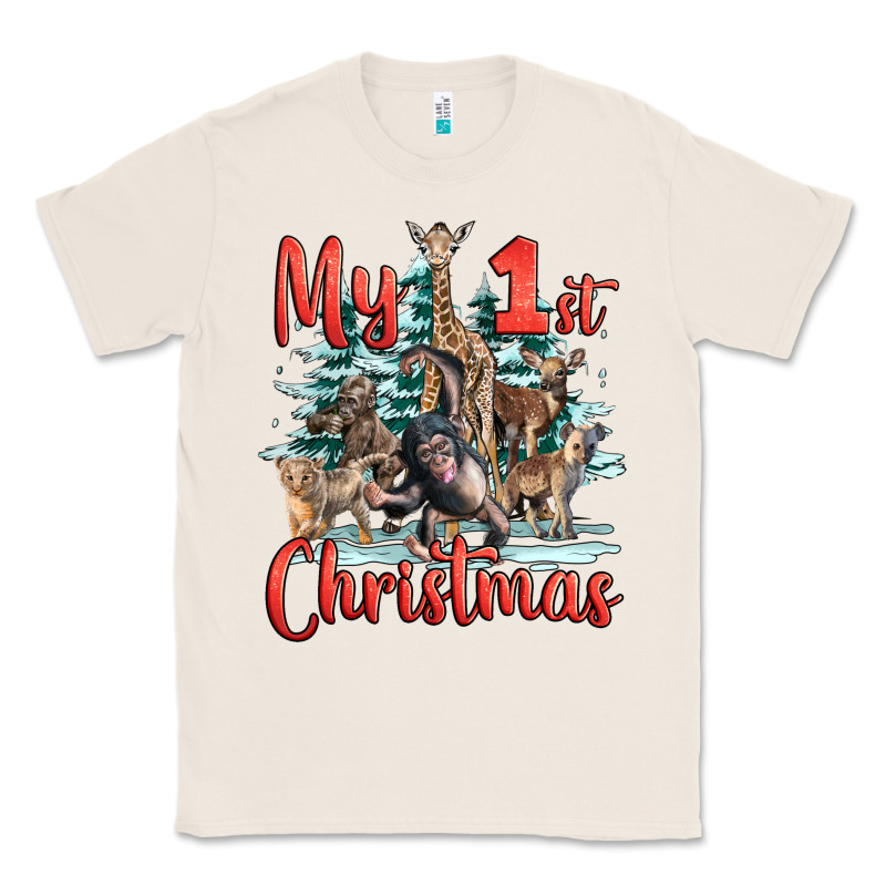 My First Christmas Baby Safari Animals Classic Tee by LillyAllenDesigns | Teevron