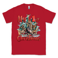 Red my first christmas baby safari animals Classic Tee - LillyAllenDesigns