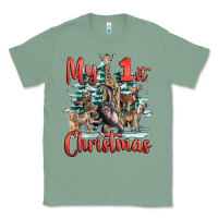 Sage my first christmas baby safari animals Classic Tee - LillyAllenDesigns