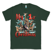 Sports Green my first christmas baby safari animals Classic Tee - LillyAllenDesigns