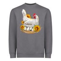 Storm Perched Chicken With Sunflowers Heavyweight Sweatshirt - LillyAllenDesigns