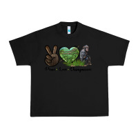 Black Peace Love Chimpanzee Urban Heavy Tee - LillyAllenDesigns