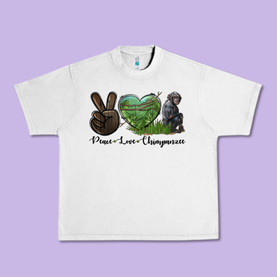 Peace Love Chimpanzee Urban Heavy Tee Designed By Lillyallendesigns