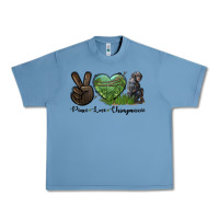 Pebble Blue Peace Love Chimpanzee Urban Heavy Tee - LillyAllenDesigns