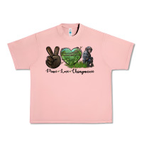 Salmon Peace Love Chimpanzee Urban Heavy Tee - LillyAllenDesigns