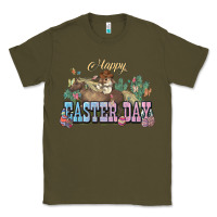 Army Green Happy Easter Day Rodeo Classic Tee - NancyCooperArtShop