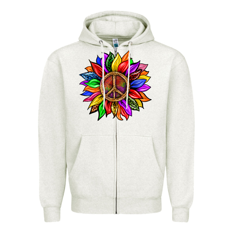 Pride Lgbtq+ Sunflower With Peace Zipper Hoodie by BundleAndBundleShop | Teevron
