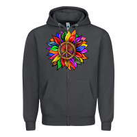 Smoke Pride LGBTQ+ Sunflower With Peace Zipper Hoodie - BundleAndBundleShop