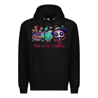 Black Peace love dia de los muertos Premium Hoodie - NancyCooperArtShop