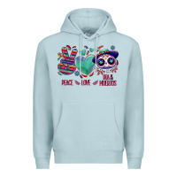Blue Mist Peace love dia de los muertos Premium Hoodie - NancyCooperArtShop