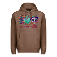 Chestnut Peace love dia de los muertos Premium Hoodie - NancyCooperArtShop