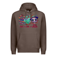Coffee Peace love dia de los muertos Premium Hoodie - NancyCooperArtShop