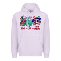 Lilac Peace love dia de los muertos Premium Hoodie - NancyCooperArtShop