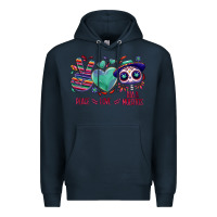 Navy Peace love dia de los muertos Premium Hoodie - NancyCooperArtShop
