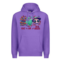 Purple Peace love dia de los muertos Premium Hoodie - NancyCooperArtShop