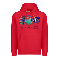 Red Peace love dia de los muertos Premium Hoodie - NancyCooperArtShop