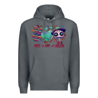 Rock Peace love dia de los muertos Premium Hoodie - NancyCooperArtShop