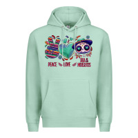 Seafoam Peace love dia de los muertos Premium Hoodie - NancyCooperArtShop