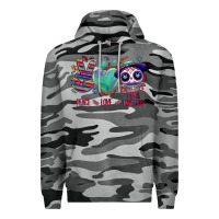 Slate Camo Peace love dia de los muertos Premium Hoodie - NancyCooperArtShop