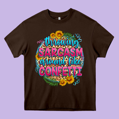 Throwing Sarcasm Around Like Confetti Heavy Core Tee Designed By Zillion Design Studio
