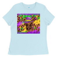 Baby Blue highland cow mardi gras tumbler Ladies Tee - JahusDesignShop