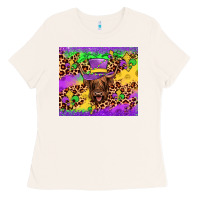 Highland Cow Mardi Gras Tumbler Ladies Tee | Teevron