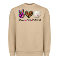 Mushroom peace love volleyball Heavyweight Sweatshirt - BarkalooDesign