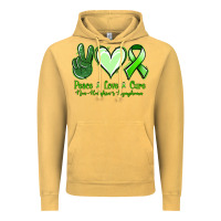 Vintage Mustard peace love cure non hodgkin's lymphoma Vintage Hoodie - Jasminsmagicworld
