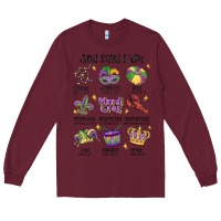 Burgundy god says i am mardi gras Long Sleeve Tee - MaliasSmallBusiness