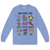 Colony Blue god says i am mardi gras Long Sleeve Tee - MaliasSmallBusiness