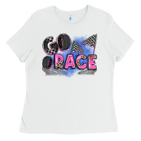 White go race Ladies Tee - Zillion Design Studio