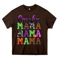Chocolate Brown Spooky Mama Heavy Core Tee - texasbilliewilder