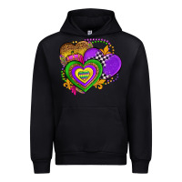 Black mardi gras heart olivia Urban Hoodie - OliviaCreatesArt