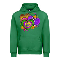 Emerald mardi gras heart olivia Urban Hoodie - OliviaCreatesArt