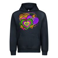 Navy mardi gras heart olivia Urban Hoodie - OliviaCreatesArt