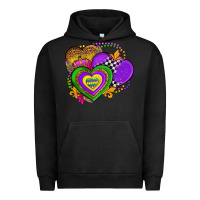Pigment Black mardi gras heart olivia Urban Hoodie - OliviaCreatesArt