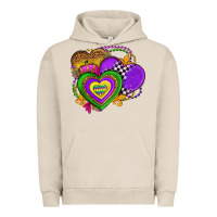 Pigment French Oak mardi gras heart olivia Urban Hoodie - OliviaCreatesArt