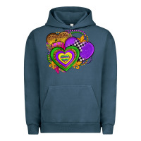 Pigment Midnight Navy mardi gras heart olivia Urban Hoodie - OliviaCreatesArt